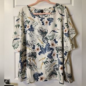 SHEIN Emory Rose 5XL Tropical‎ Floral Blouse Top